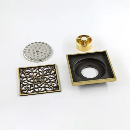 Brass Bathroom Drain Strainer - Invisible Square Floor Drain