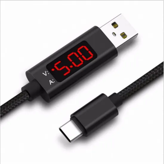 Hot sell LCD display voltage current usb cable