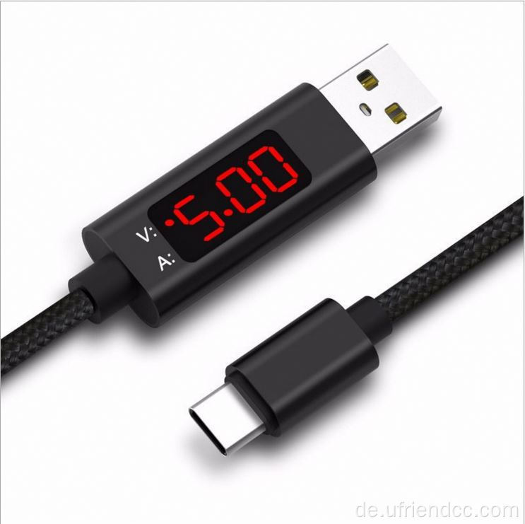 Hot Sell LCD -Anzeigespannungsstrom USB -Kabel