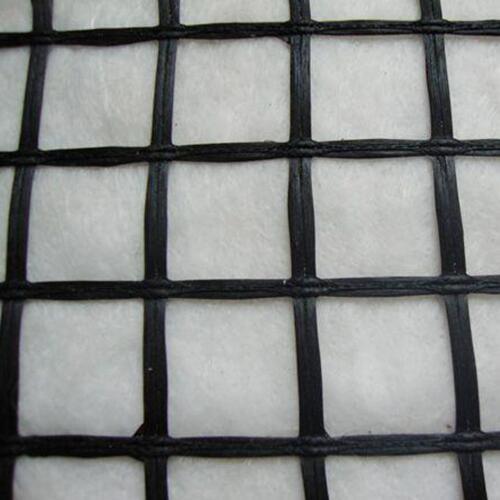  Polyester Or Fiberglass Geogrid Composite With Geotextile Factory