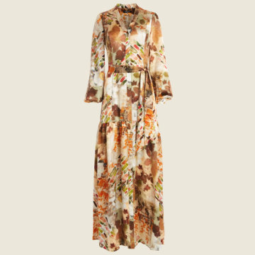V-neck Floral Slit Dress