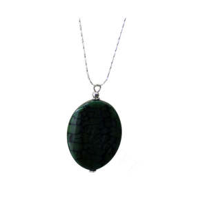 Natural Gemstone Agate Necklace with Silver Chain