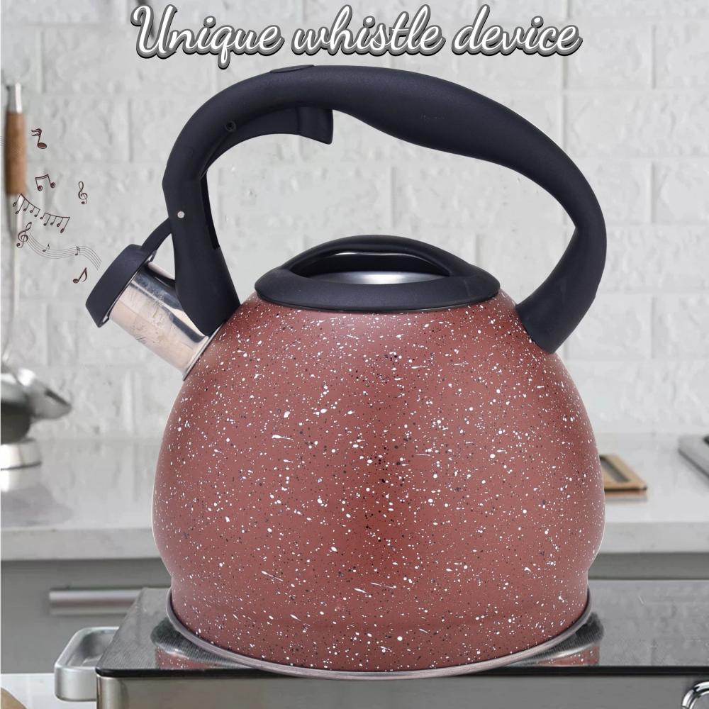 Red Durable Color Stainless Steel Whistling Tea Kettle