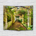 Green Corridor Tapestry muur Opknoping Flower Gallery Vine natuur Wall Tapestry voor woonkamer slaapkamer slaapzaal Home Decor