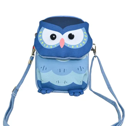 Owl Design Crossbody Bag with Flap Closure