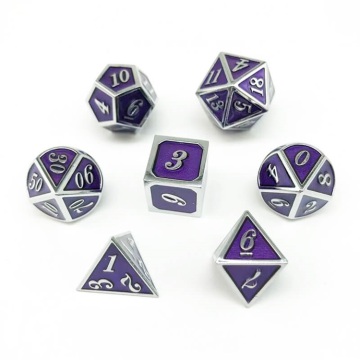 Gamer Dice Recommendations: Silver Shiny Metal D&D Tabletop Dice Set
