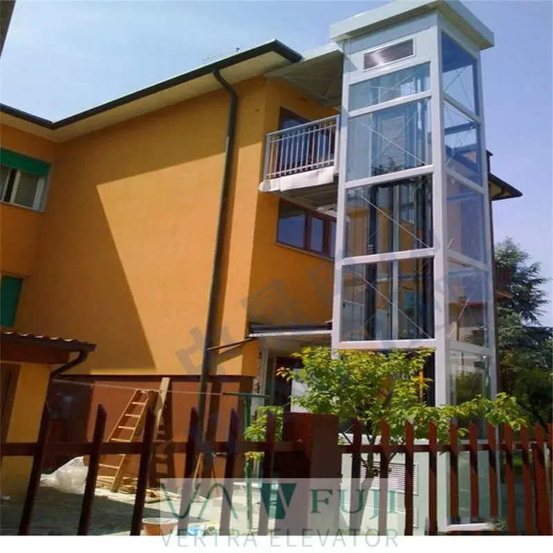 Traction 2/3 Floor Vertical Platform Villa Lift Home Sightseeing Elevator