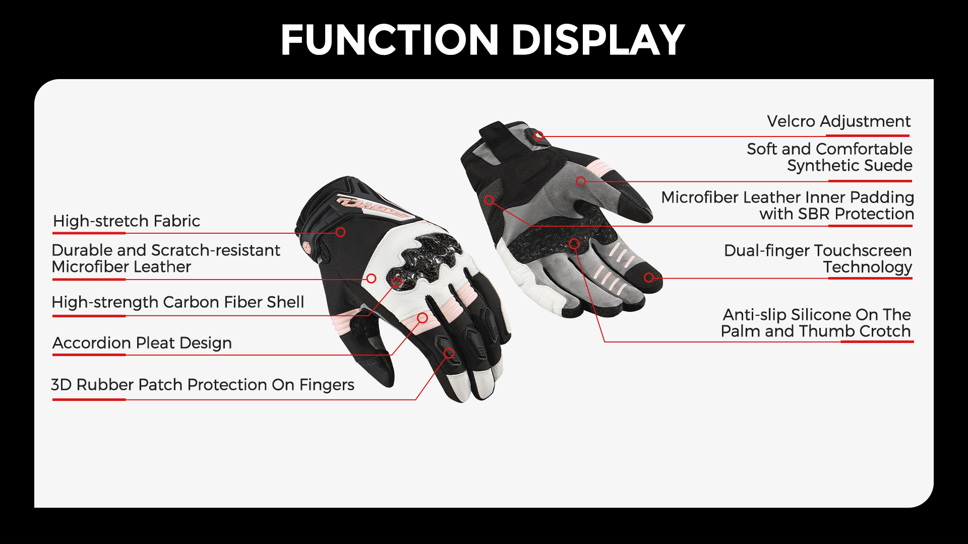 carbon fiber riding gloves