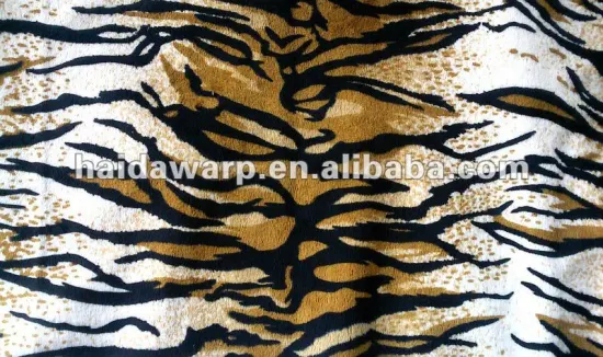 Tiger printed velboa with S-wave
