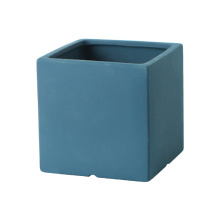 Indoor Lightweight Blue Square Ceramic Planter Plant Pots