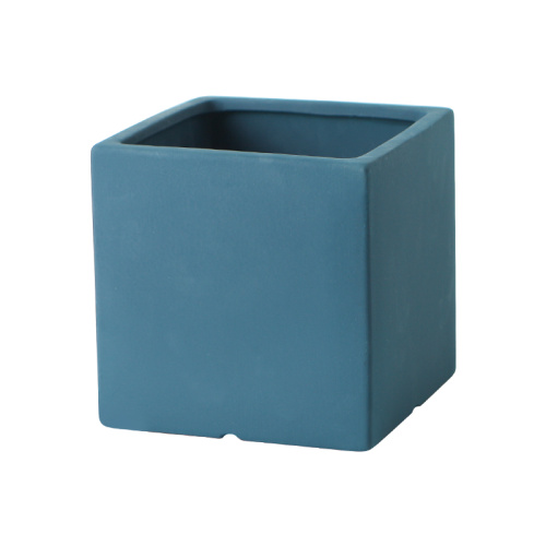 Dalaman Lightweight Blue Square Ceramic Planter Plant Pots