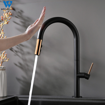 Matt Black Automatic Sensor Water Tap Kitchen Faucet