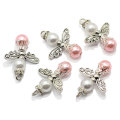 Wholesale Artificial Alloy Wing Charms with Pretty Pearl Beads Craft DIY Jewelry Finding Pendants Necklace Accessories