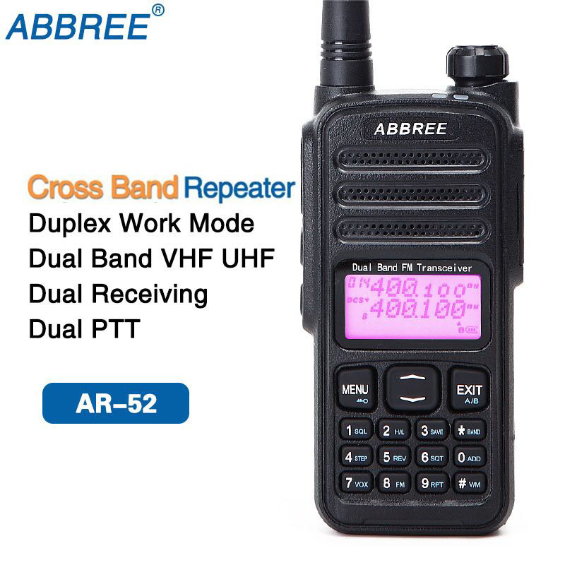 2Pcs ABBREE AR-52 Cross Band Duplex Work Mode Repeater Portable Walkie Talkie Dual Band Dual Receiving 2 PTT Amateur Ham Radio
