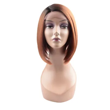 Cheap Synthetic Lace Front Wig Dark Brown Blue Pink Ombre color Curly Synthetic Wig
