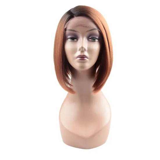 Cheap Synthetic Lace Front Wig Dark Brown Blue Pink Ombre color Curly Synthetic Wig