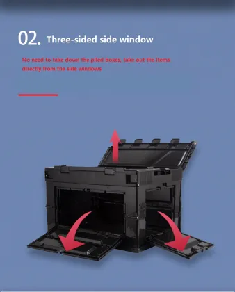 Multifunctional Plastic Folding Box Black Car Outdoor Trend Home Storage Box