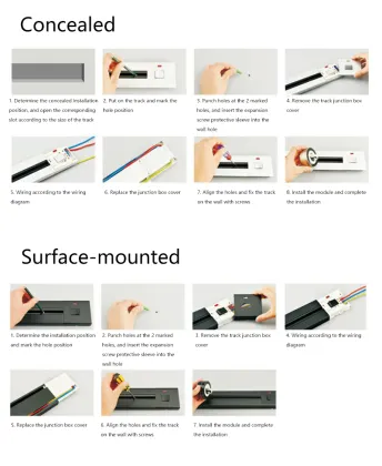 LED Illuminated Movable Power Track Kitchen Socket with 3 Gang 60CM Surface Track Power Socket