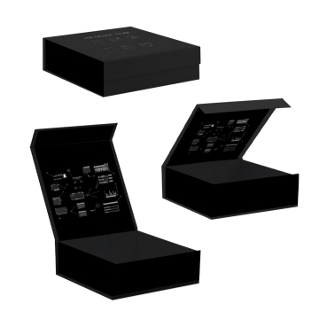 Black Luxury Custom Folded Gift Boxes with Magnetic Closure for Clothes Storage and Packaging