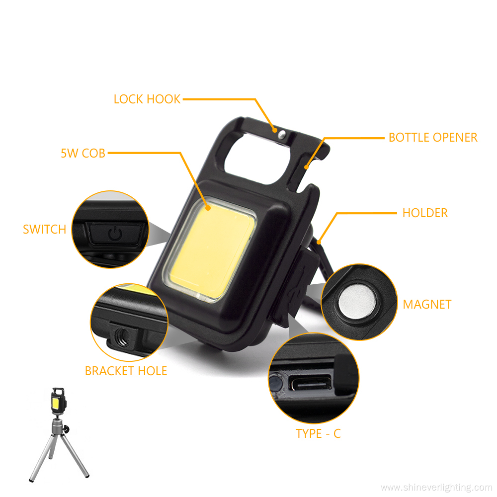 Aluminum Rechargeable Waterproof Magnetic COB Work Light