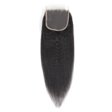 Kinky Straight Virgin Hair 4x4 Closure Lace Bleached Knots 5x5 6x6 7x7 13x4 13x6 360 Swiss Lace Front Yaki Straight Closure Hair