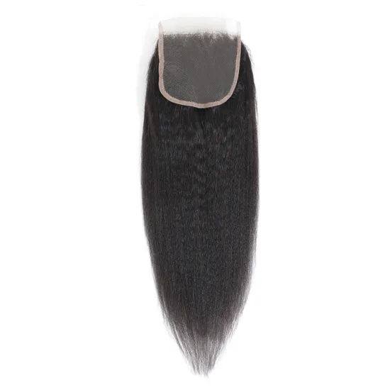 Kinky Straight Virgin Hair 4x4 Closure Lace Bleached Knots 5x5 6x6 7x7 13x4 13x6 360 Swiss Lace Front Yaki Straight Closure Hair