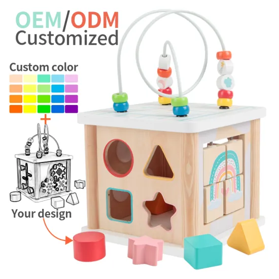 Children's Wooden Activity Cube: A Comprehensive Learning Center for Toddlers and Kids