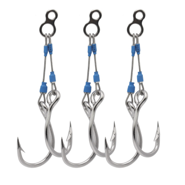 High Steel High Steel Double Hook set dengan 49 helai untuk menangani memancing laut