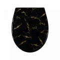 Black Duroplast Toilet Seats in Gold-Dust Glitter Effect