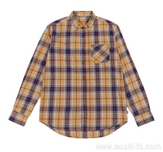 Custom Men's Long Sleeve Woven Shirts in autumn