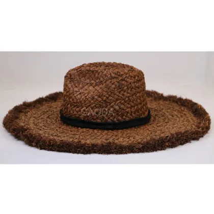 Brown lady beach raffia straw wide brimmed sun hats