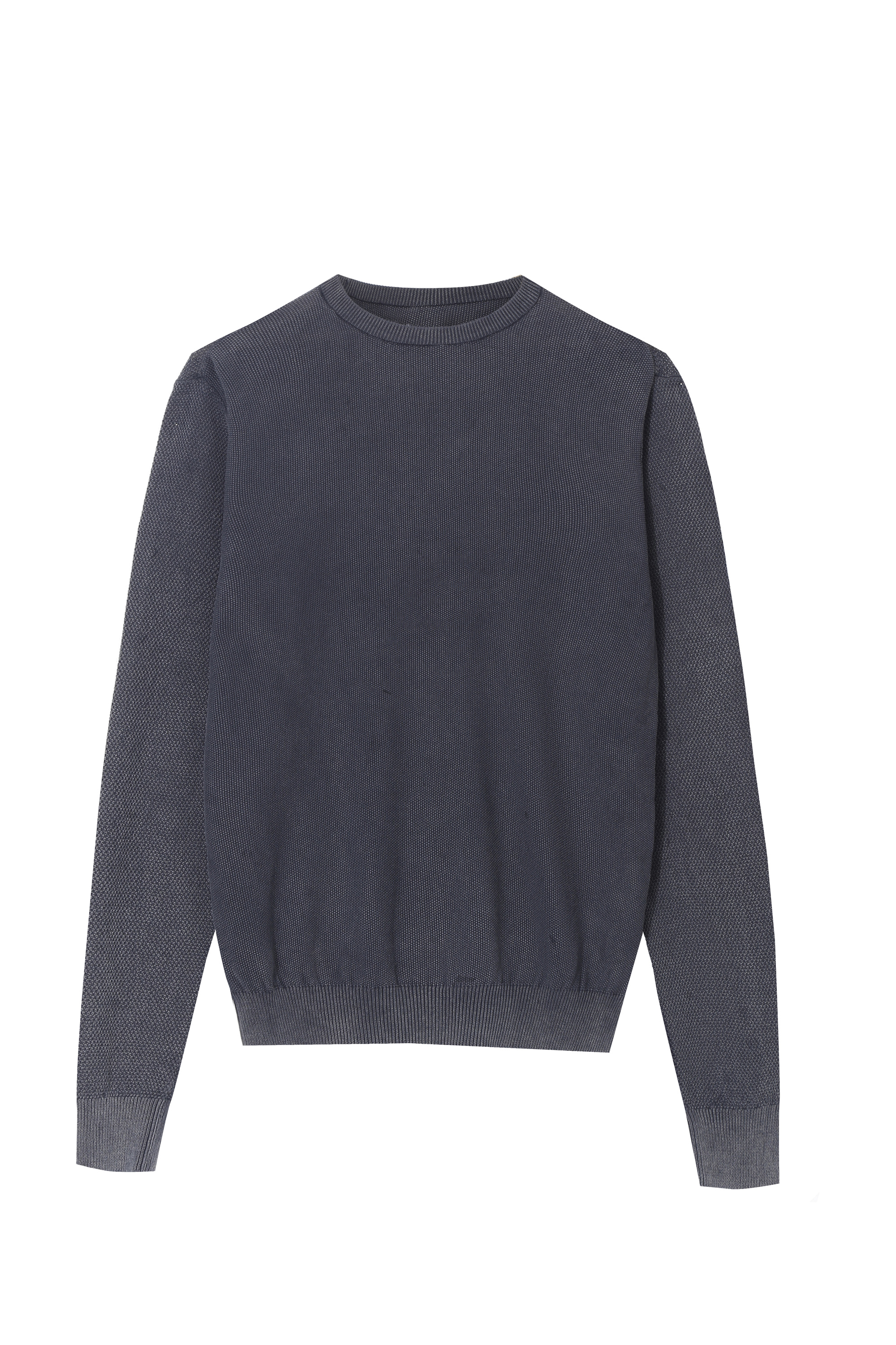 Men's knitted Garment Dye Crew neck Sweater