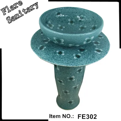 family use hand painted ceramic wash basin free standing sink