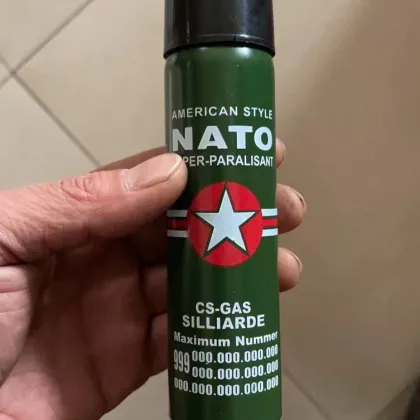 Lock button nozzle aerosol bodyguard spray