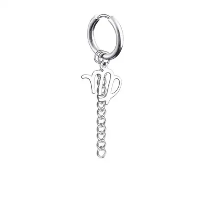 Aquarius Shaped Stainless Steel Earring for Men