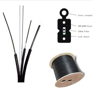 FTTH Drop Cable - 1 Core Single Mode GJXH, 2 Core GJYXFCH G657A1 FRP LSZH Indoor/Outdoor