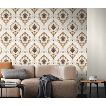 Роскошные виниловые обои штофа для Wallcovering живущей комнаты