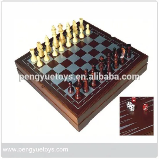 Wooden Chess Board	,	Chess Checkers Game	,	Intellectual Board Game