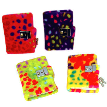 Plush Color Spot Notebooks, with Lock