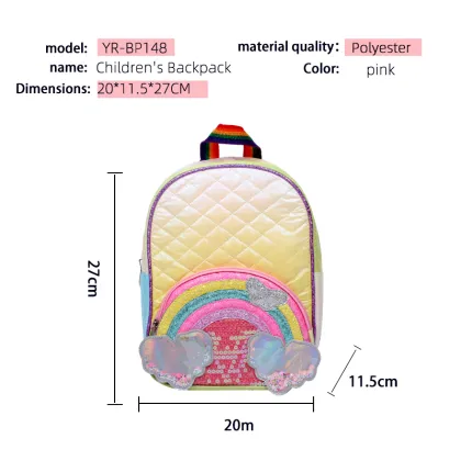 Quilted children's backpack/Rainbow cartoon backpack