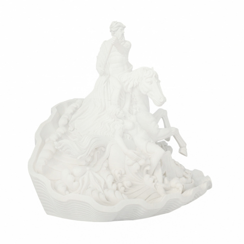 Marble Sea Warrior Sculpture Waves Courage Décor Art