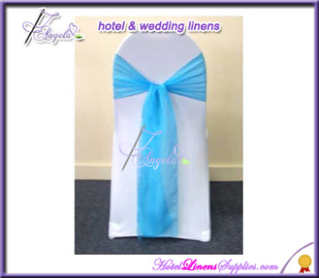 light blue chair sashes, light blue satin sashes for special events, wedding chair covers