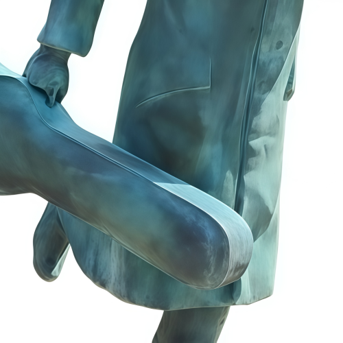 Elegant Bronze Artwork of a Saluting Musician