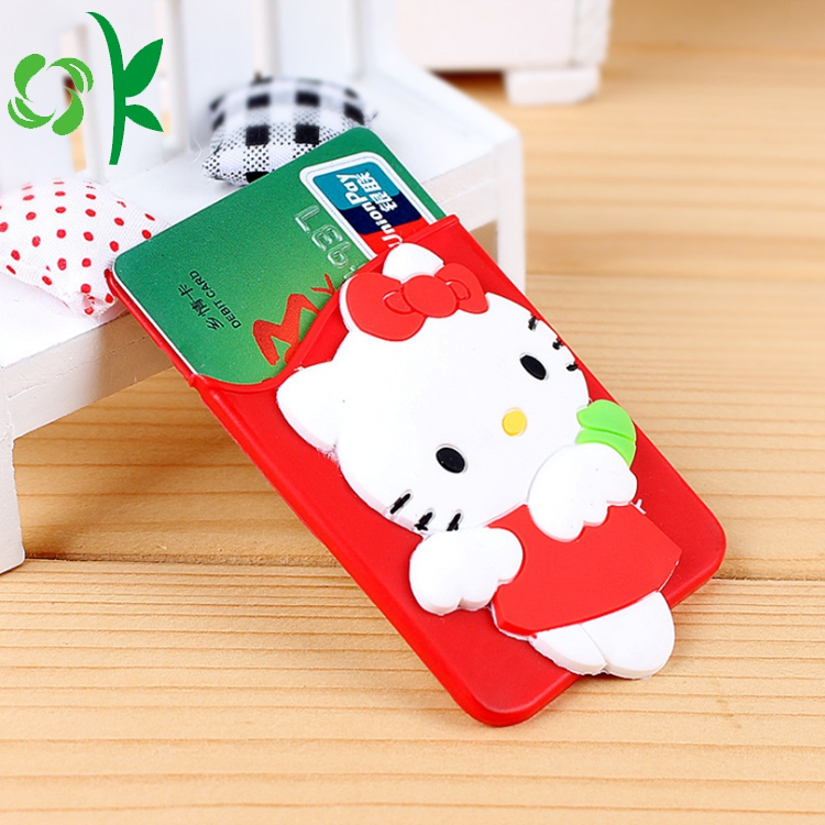 3D Embossed Silicone Phone Card Holder Cute Wallet