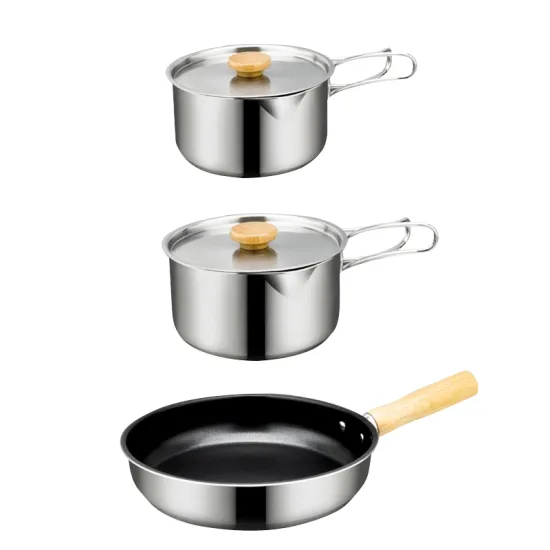 Kitchenware 2-3 Person Set Pot Portable Camping Cookware Cutlery POTS And Pans