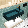 Modern Wall-Mounted Concrete Washbasin with Faucet Hole for Compact Bathrooms