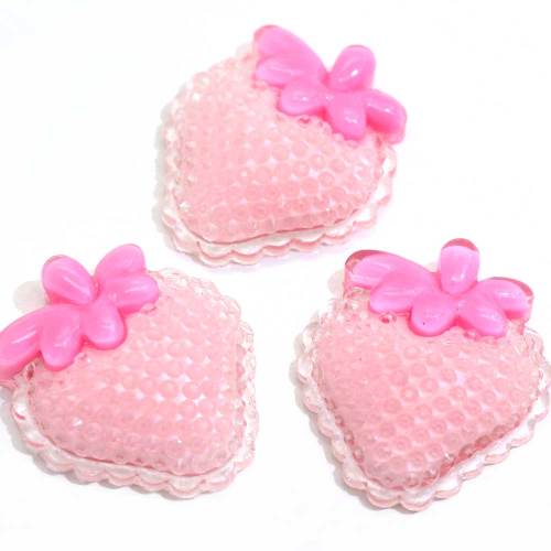 Mini cabujón de cereza fresa con espalda plana 100 unids / bolsa accesorios de ropa para niñas espaciador de cuentas artesanales hechas a mano