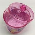 Plastic round storage box with diamond pattern