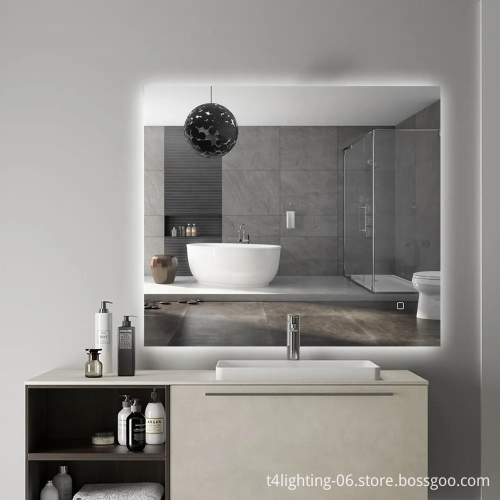 High Quality Frameless Square LED Light Backlit Dimming Bathroom Mirrors