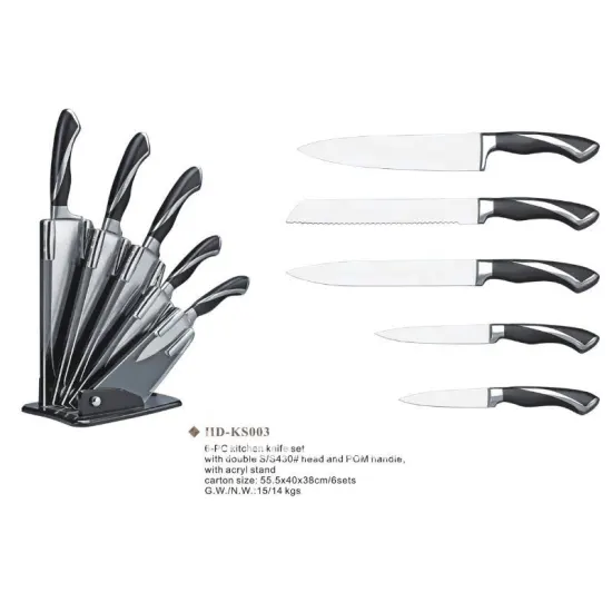 5pcs kitchen knife set with arylic block
